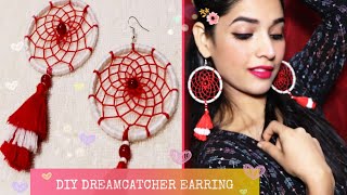 How To Make tribe DREAMCATCHER EARRING |dreamcather gift idea|? DIY with DOLL