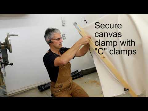 Stretching Canvas Over Canoe Hull