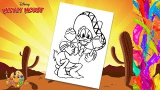 Coloring Donald Duck Mexican  | Coloring pages | Coloring book |