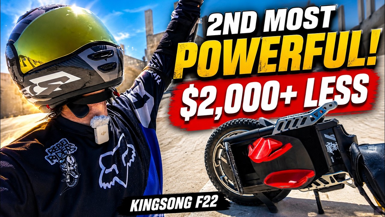 YouTube thumbnail for Zen Lee's Kingsong F22 review video showing the F22 electric unicycle outdoors