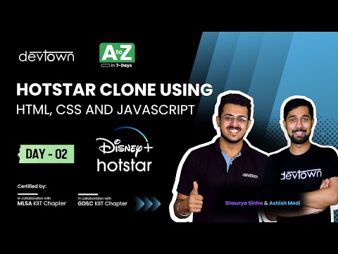 [LIVE] DAY 02 -  Hotstar Clone using HTML, CSS and JavaScript  | COMPLETE in 7 - Days