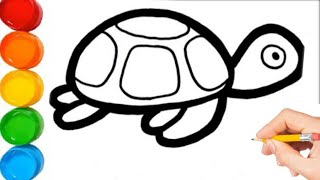 How to draw a Turtle |Bolalar uchun toshbaqa rasm chizish/Drawing a turtle/Рисуем черепаха для детей