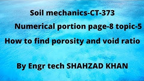 Soil Mechanics| Numerical problems|porosity void ratio|