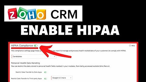 How To Enable HIPAA Compliance on Zoho CRM | Zoho CRM Tutorial