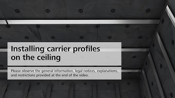 Rainscreen cladding facade sub-construction - Installing carrier profiles on the ceiling