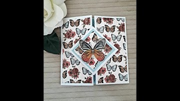 Stunning and easy Gate fold card with slider closure.