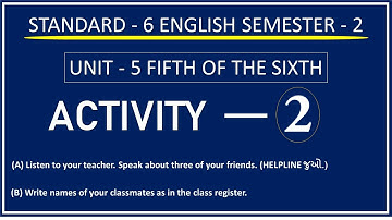 Std 6 english sem 2 unit 5 activity 2
