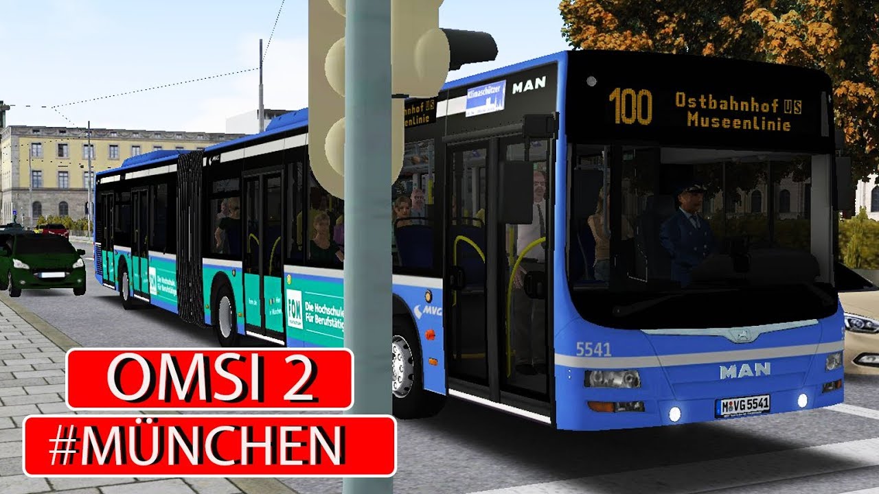 OMSI 2 MÜNCHEN CITY : Unterwegs im MAN Gelenkbus auf der Linie 100 | BUS-SIMULATOR