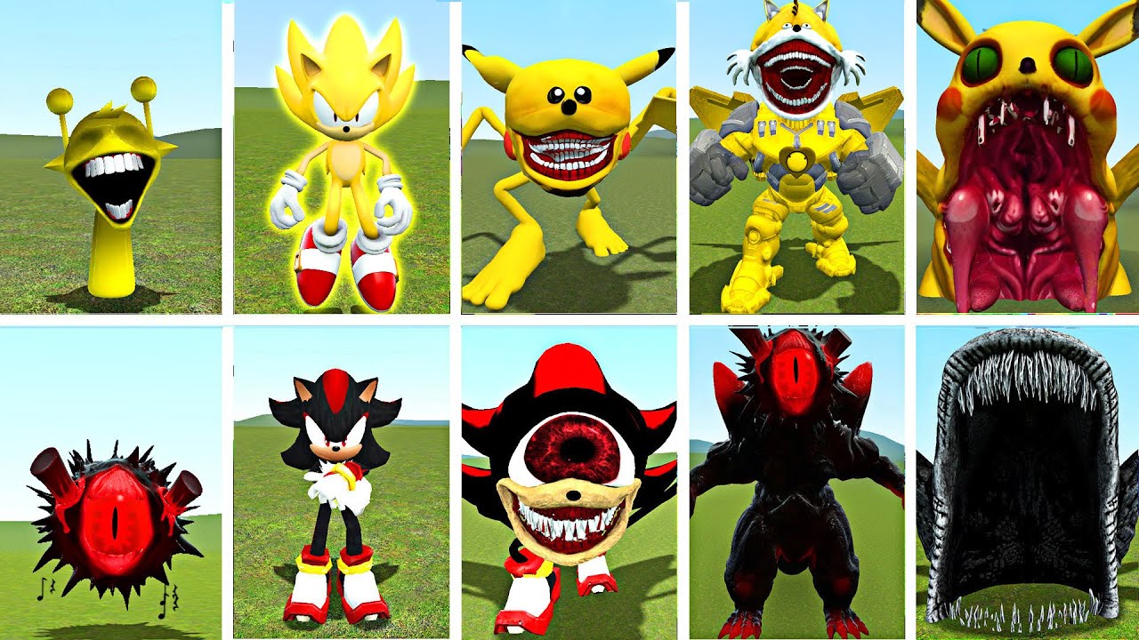 NEW EVOLUTION! CURSED SHADOW vs GOD SUPER SONIC | SIMON vs BLACK SUN | TRANSFORMATION BATTLE in GMOD