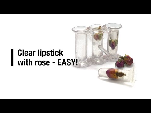 Clear flower lipstick with rose - Easy