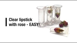 Clear flower lipstick with rose - Easy