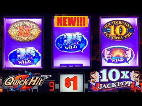 Hit a Jackpot on this NEW 10X Jackpot Wild Seas slot machine! 10 Times Pay + Quick Hits slot play!