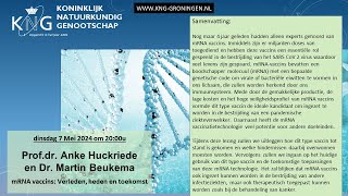 1874 - Prof.dr. Anke Huckriede en Dr. Martin Beukema - mRNA vaccins: Verleden, heden en toekomst