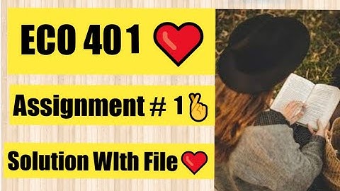 ECO401 Assignment 1 Solution Spring 2022 |Solution with File