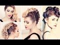 Rockstar hair tutorial: Kiesza'a faux hawk hairstyle, retro curls, punk updo for medium long hair