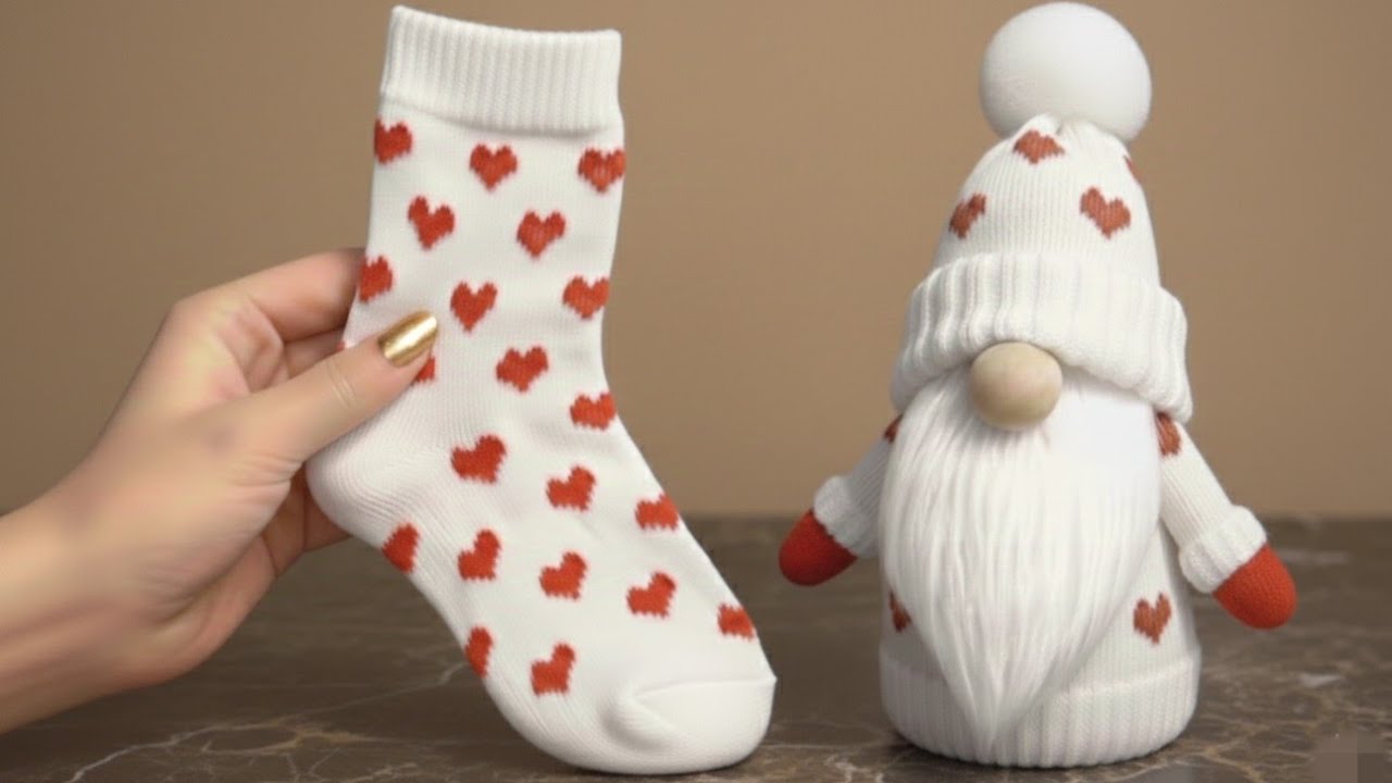 Amazing😱: Anyone can make this cute gnome with a sock😍