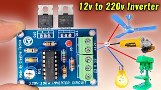 Simple 12v to 220v mini inverter using 4047 IC