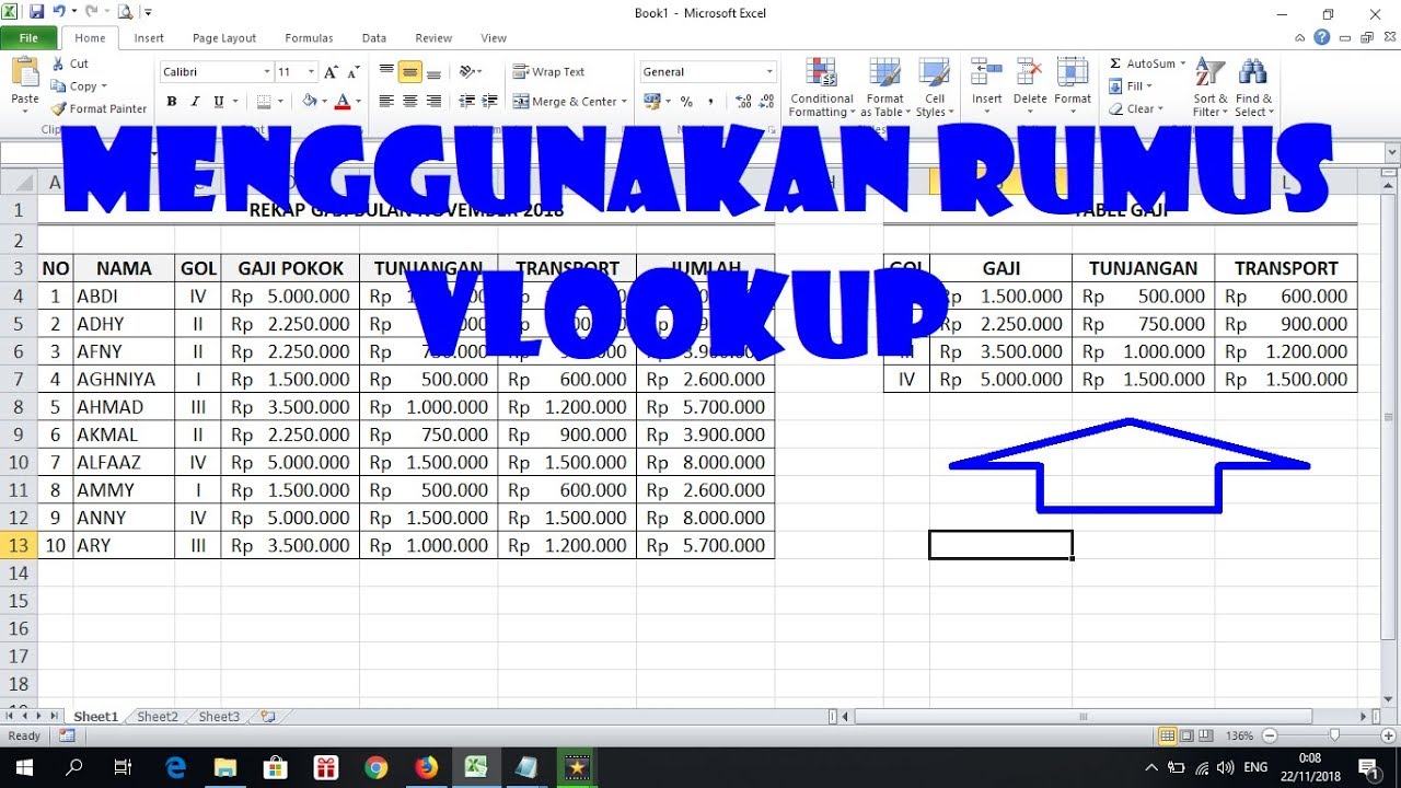 Cara Menggunakan Rumus Vlookup - Youtube