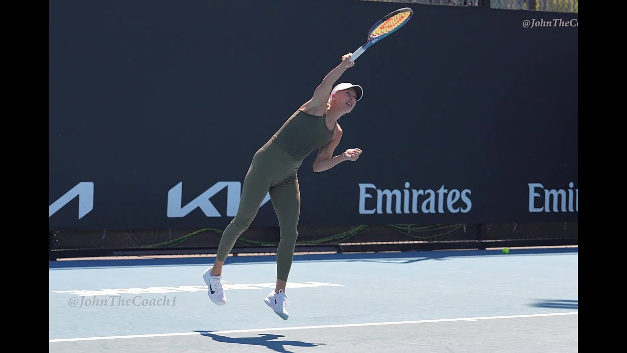 Anastasia Potapova  -- Tennis Training   --  Serves  In  Slow Motion.