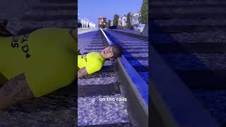 He fell asleep on the train Tracks😱
