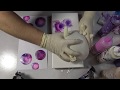 (232) How to paint flowers with the balloon/glove - Acrylic pouring technique - Fluid art