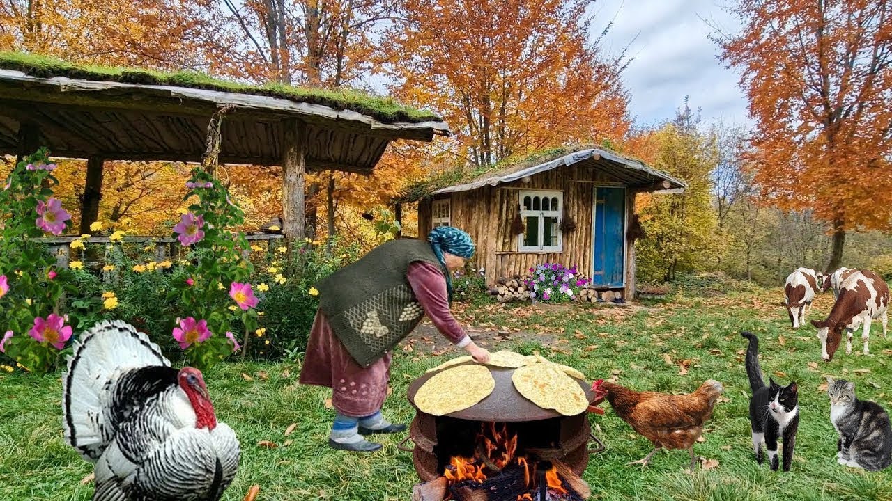 Тонкие Лепёшки с Зеленю. Бабушка Приготовила Голубцы С Мясом и Овощами