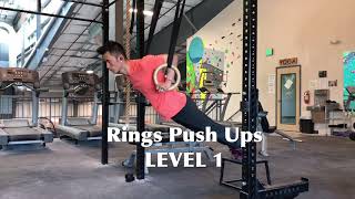 Rings Push Ups Progression