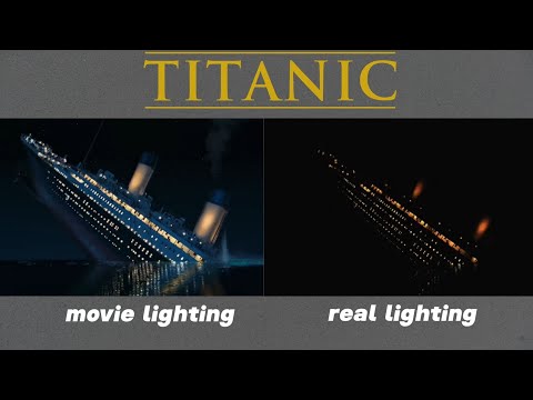 Titanic 1997 split scene movie lighting & real lighting comparison