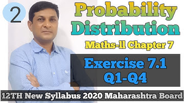 Probability Distribution Part 2 | Exercise 7.1 Q1-Q4 | Class 12th Maths | Samir Deshmukh |