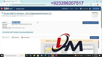 Access 2021 Practice Ch 2 Independent Project 2-5 |SIMnet Help Access 2024  Independent Project 2-5