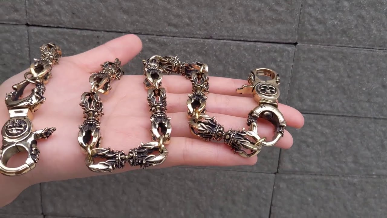 Crown Brass Wallet Chain