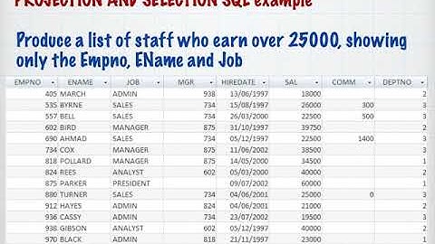 Database 8 4 Selections and Projection in SQL