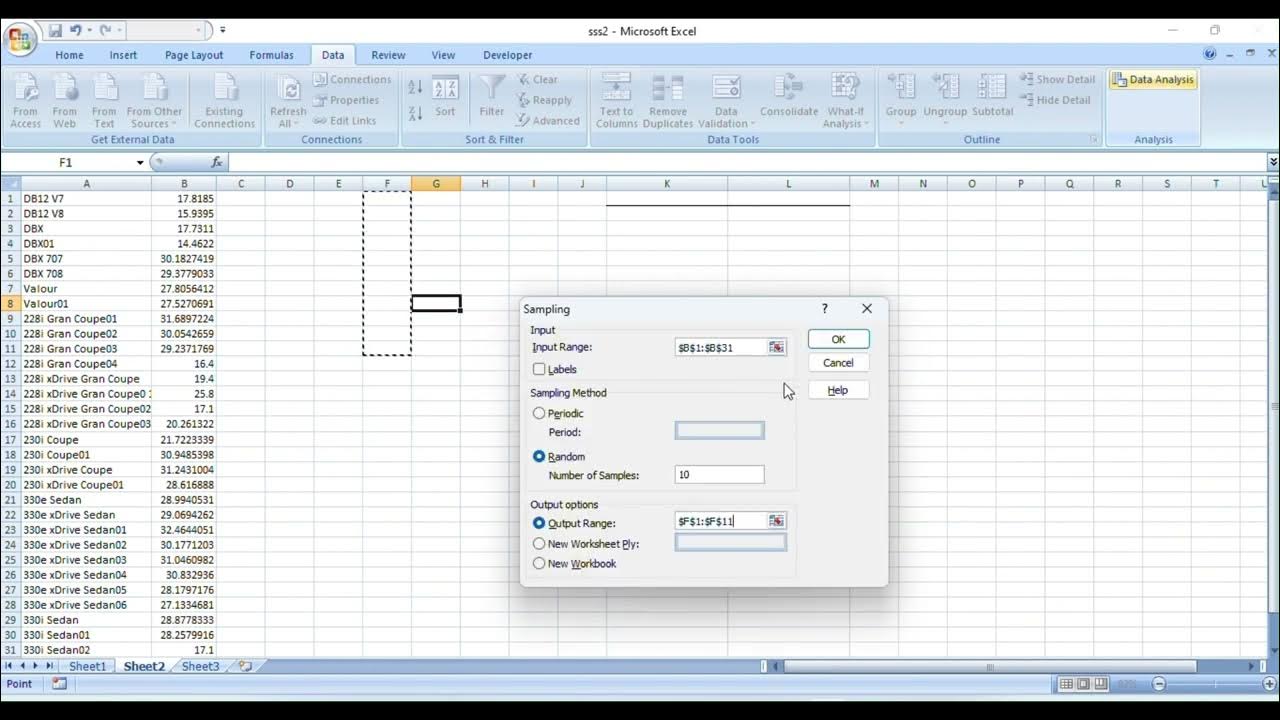 How to generate random sample from a given dataset in excel? - YouTube
