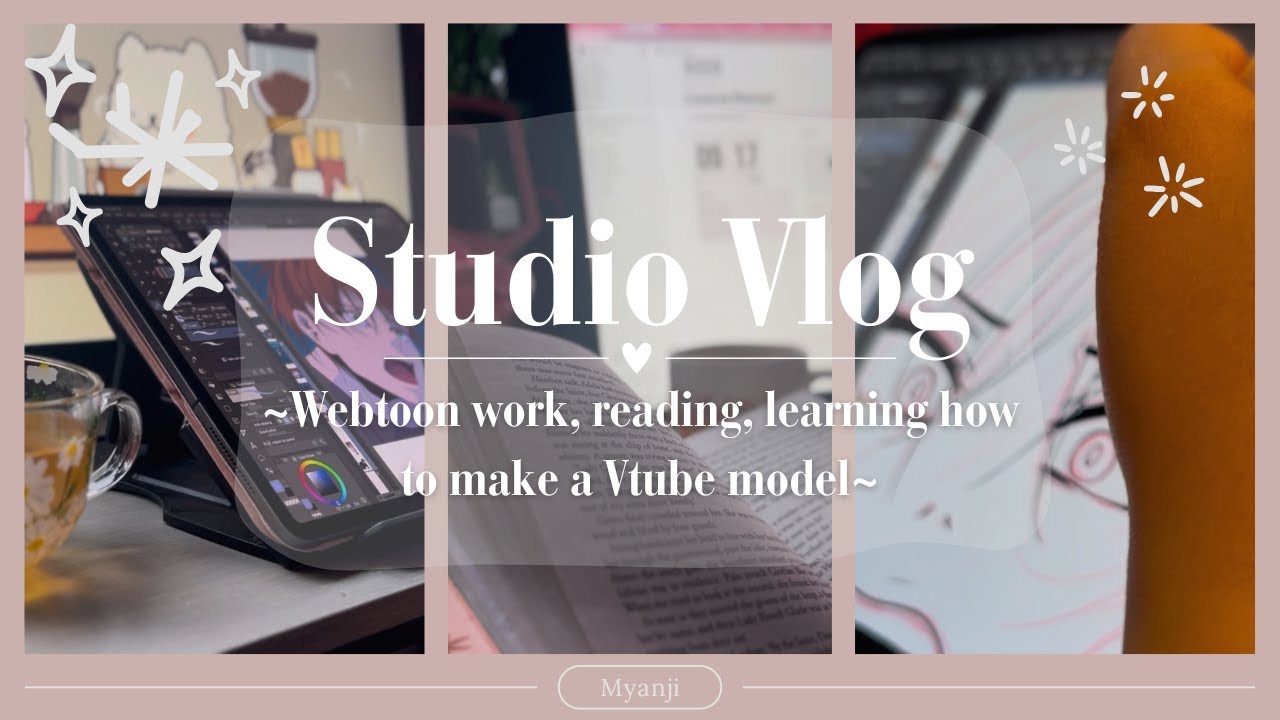 STUDIO VLOG: Webtoon work, Books, & Learning to create a Vtube model ...