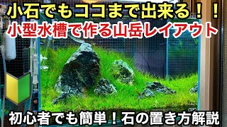 小型水槽で作る山岳レイアウト 石の組み方編 Adaネイチャーアクアリウム水草水槽立ち上げ初心者 水草レイアウト水槽メイキング 石組みレイアウト 凹型構図 水景デザイン 草原レイアウト コケリウム Youtube