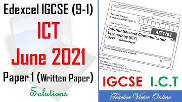 EDEXCEL IGCSE ICT Paper 1 2021 - Unseen Test. #Teachervictoronline