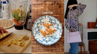 Making peanut butter cookies without flour & sugar, apple carrot cabbage juice, Teddy Blake bag