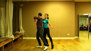 Zouk dance lessons. Beginners 2. 02.03.15. The "thrower" with a turn for the guys.