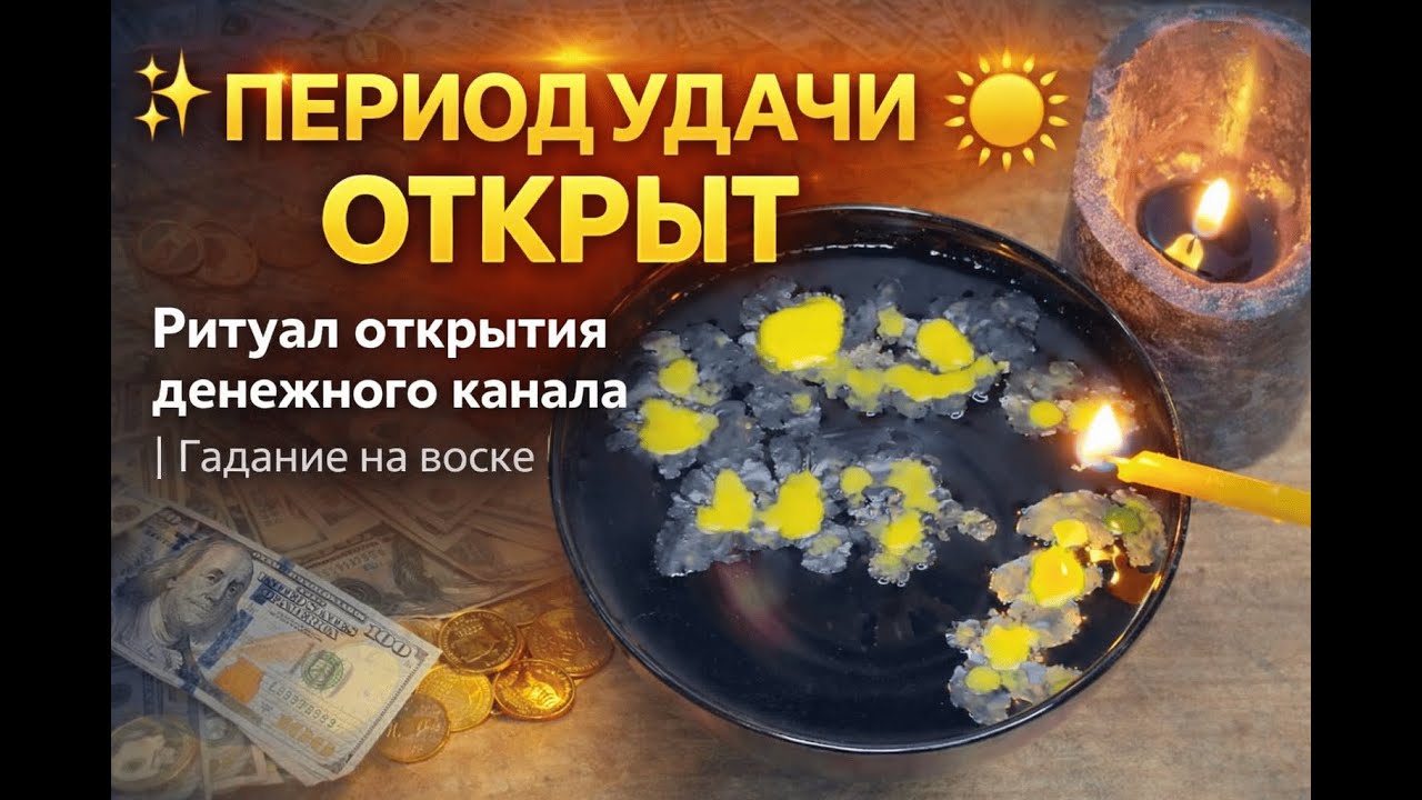 ✨ ПЕРИОД УДАЧИ ОТКРЫТ ☀️ Ритуал открытия денежного канала | Гадание на воске