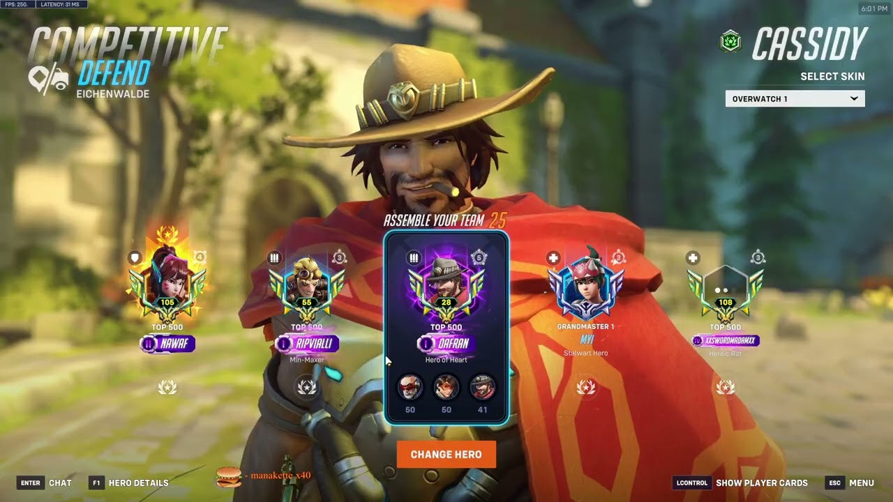 ДАФРАН КЭССИДИ OVERWATCH 2 СЕЗОН 19 ТОП-500 ГЕЙМПЛЕЙ