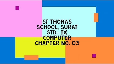 Std 9 # Computer # Ch 3 Input and output devices