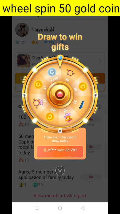 Starmaker daily task wheel spin win 50 gold coin #starmaker #shorts #short  #ipl #shape #shapesong