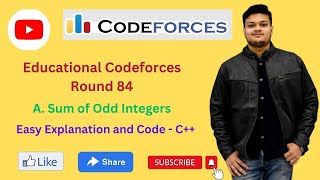 A. Sum of Odd Integers | Educational Codeforces Round 84 | Codeforces | The Third Tier Coder