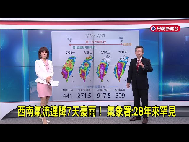 2025/8/5【早安嘉芬】西南氣流連降7天豪雨！ 氣象署：28年來罕見－民視新聞