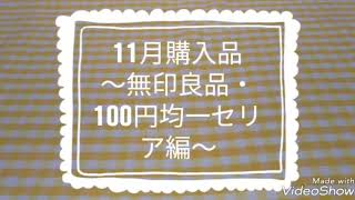 11月購入品～無印良品・100円均一セリア編～♥️