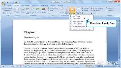 Formation Word 2007 Comment numéroter les pages d