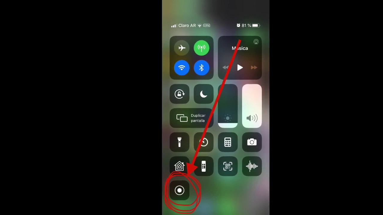 Boton iphone en la pantalla