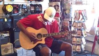 Ikaika Marzo plays slack key guitar at Hilo Guitars chords