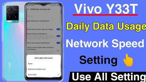 How To Use Data Speed And Data Usage Setting Vivo Y33t || Vivo Y33t Show Data Usage And Data Speed