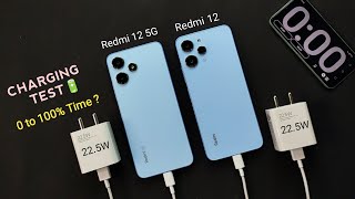 Redmi 12 5G vs Redmi 12 Charging Test, How Much Time Taken ? Redmi 12 5g Battery Charging & Drain